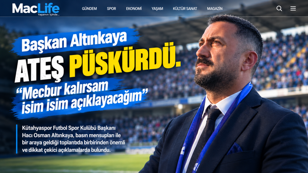 Kütahyaspor Başkanı Hacı Osman Altınkaya basın toplantısında